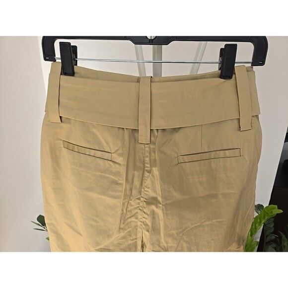 English Factory Trousers Women's Small Cropped Tan High Rise Belted Waist Pleat - Picture 9 of 10